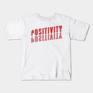 Positivity Typography in RED Kids T-Shirt